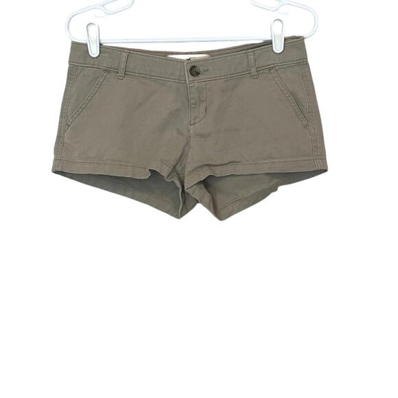 Hollister Pants - Hollister Y2K Style Micro Mini Low Rise Khaki Shorts Size 27 (5) Booty Preppy
